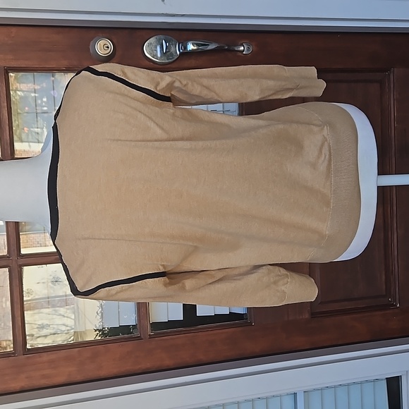 LOFT Tan and Black Lace Button Down Cardigan - Picture 3 of 4